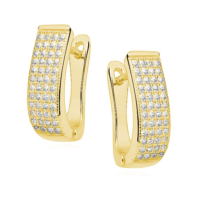 Cercei argint placati cu aur galben cu pietre DiAmanti Z0974DEG_W-DIA (Argint 925‰ 3,5 g.)